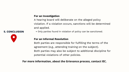 Grievance Process conclusion 